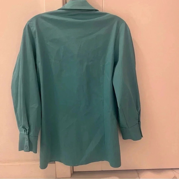 Alexis Brooks Long Puff-sleeved shirt in Cerulean- Size M; New with Tags - Picture 2 of 13